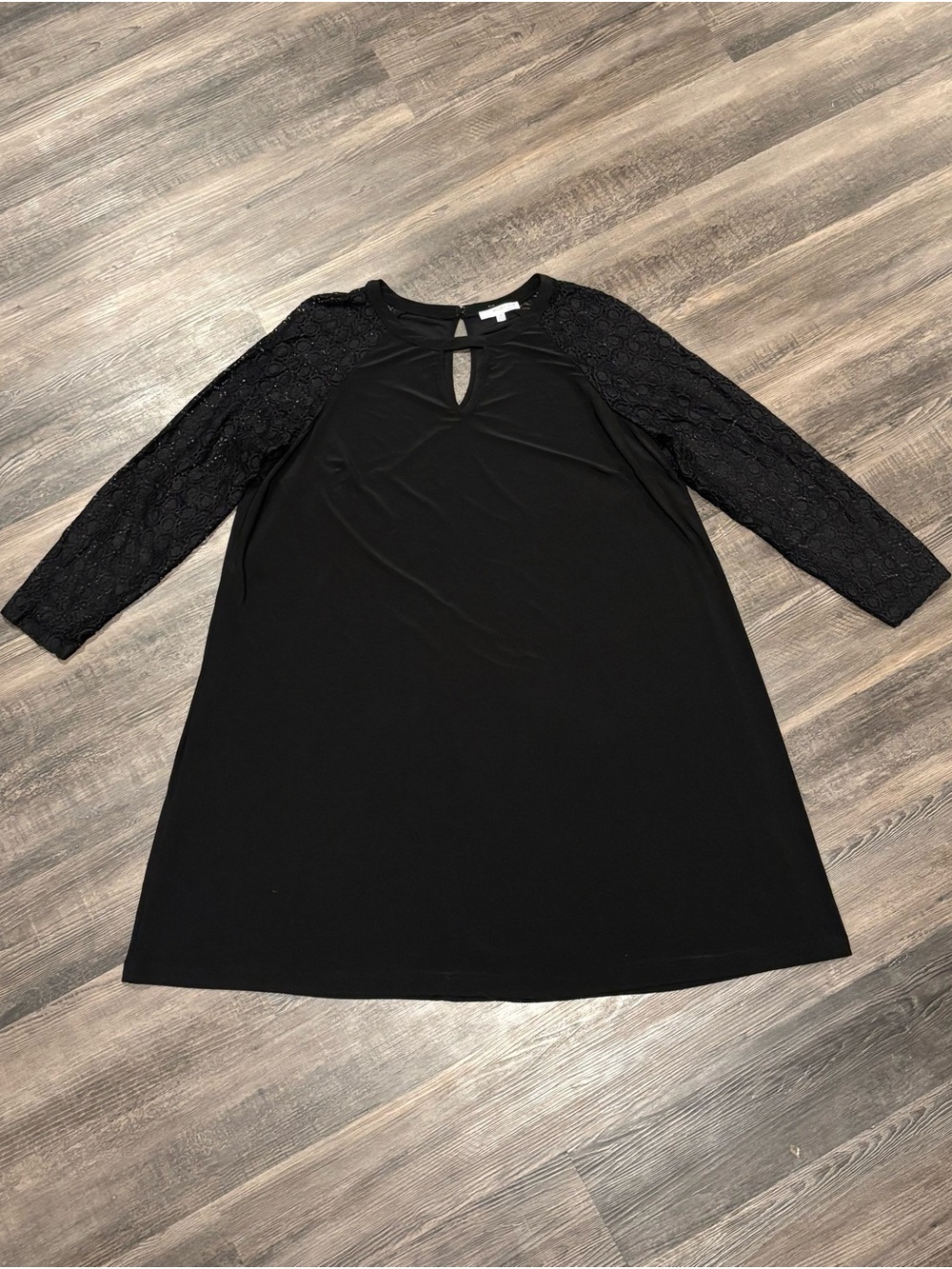 Studio One Black Dress with Lace Sleeves
